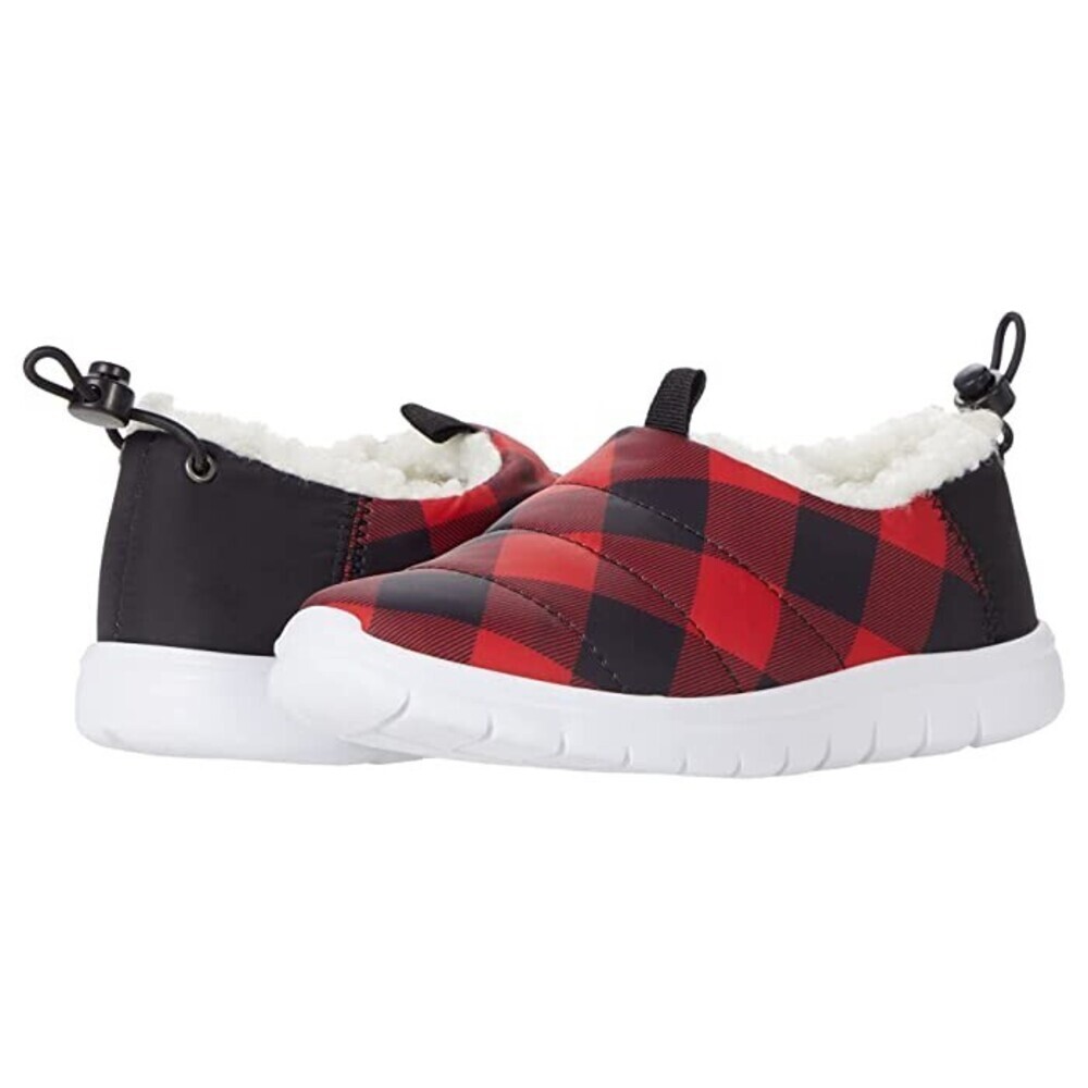 Tundra Lites Sneaker Kids 4 Red White Plaid Slip On Comfort Casual Shoes JOBB018